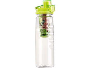 Rosenstein & Söhne Tritan-Trinkflasche mit Fruchtbehälter, BPA-frei, 800 ml, grün