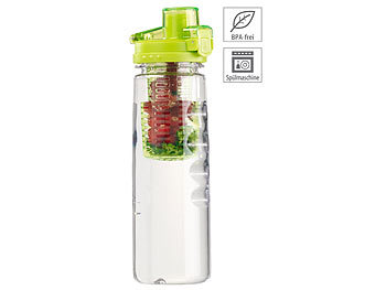 Tritan-Trinkflasche mit FruchtbehÃ¤lter, BPA-frei, 800 ml, grÃ¼n / Trinkflasche