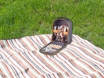 Besteck und Geschirr Set Deluxe Outdoor Camping Angeln Picknick für 2 Personen 