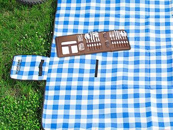 PEARL 22-tlg. Picknick-Besteck-Set für 4 Personen, mit Salz-/Pfefferstreuer