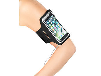 PEARL sports Sport-Armband-Tasche für Smartphones & iPhones bis 4,7", schweißfest