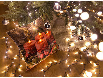 Bilder Weihnachts quadratische Leuchtbilder Schmuck Advent Kerzenkissen Adventkissen Advents