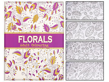 kreativ-Malbücher: infactory Malbuch für Erwachsene "Florals" mit 32 ornamentalen Pflanzen-Motiven