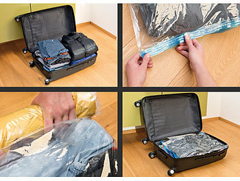 Pack 8 Medium Travel Vakuum Aufbewahrung Beutel für Kleidung 1000 x 800mm 