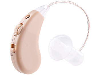 newgen medicals HdO-Hörverstärker HV-340 mit externem Hörer, Akku & USB-Ladeschale