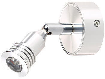 Lunartec LED-Wandspot m. Aluminium-Gehäuse, 1 Watt, 110 Lumen, warmweiß 3.000 K