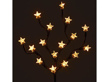 Lunartec LED Zweige: LED-Lichterzweig mit 16 leuchtenden Sternen