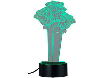 Lunartec 3D-Leuchtmotiv "Rosen" für Deko-LED-Lichtsockel LS-7.3D