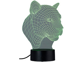 RGB LED Tisch Lampe Katze Porzellan Fernbedienung Dekoration Farbwechsel dimmbar 