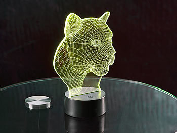 Lunartec 3D-Leuchtmotiv "Leopard" für Deko-LED-Lichtsockel LS-7.3D