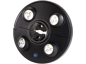 Luminea LED-Schirmleuchte LSL-250 mit 4 dreh- und dimmbaren Spots, 250 Lumen