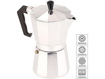 Espressomaschine: Cucina di Modena Espressokocher für 6 Tassen; für Induktions-Herde geeignet; 300 ml