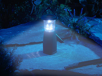 Semptec LED-Camping-Laterne, lädt per Dynamo, Solar und USB, 300 mAh, 0,6 Watt