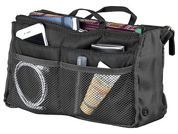 Xcase Handtaschen-Organizer m. 13 Fächern, 29 x 17 x 8 cm, waschbar, schwarz