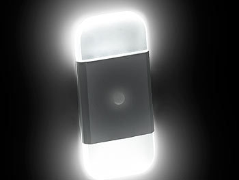 Luminea Design-LED-Wandlicht, Bewegungs- & Dämmerungssensor, 40 Lumen, IP44