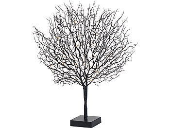 Lunartec Deko Baum: Moderner Lichterbaum mit 25 warmweißen LEDs, 50 cm,  schwarz (LED Lichtbaum)