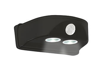 Türlicht: Luminea Batterie-LED-Türleuchte, Bewegungs-/Lichtsensor, 0,4 W, 50 lm, schwarz
