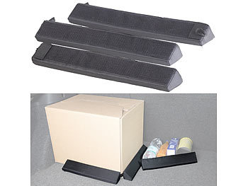 Kofferraum Sicherung: PEARL Kofferraum-Gepäckfixierung aus Schaumstoff/Nylon, mit Klett, 3-teilig