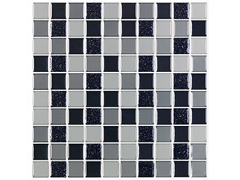 infactory Selbstklebende 3D-Mosaik-Fliesenaufkleber, 25,5x 25,5 cm, 10er-Set