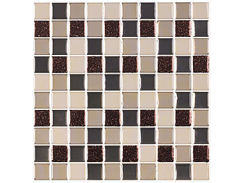 infactory Selbstklebende 3D-Mosaik-Fliesenaufkleber, 25,5 x 25,5 cm, 10er-Set