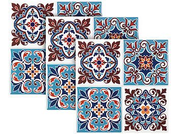 infactory Selbstklebende 3D-Mandala-Fliesenaufkleber, 25,5 x 25,5 cm, 15er-Set