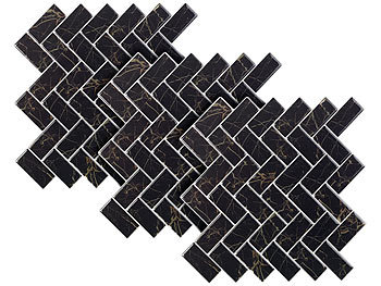 infactory Selbstklebende 3D-Marmoroptik-Fliesenaufkleber, 25,5 x 25,5 cm,3er-Set