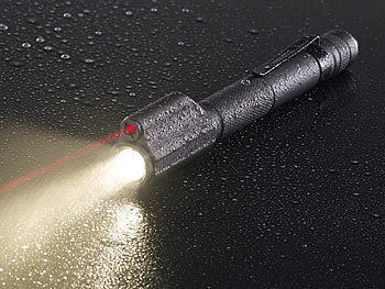 KryoLights 2in1-Profi-Pen-Light, LED-Taschenlampe & Laser-Pointer, 110 lm, 3 W