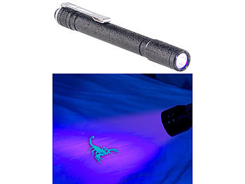 KryoLights Profi-Pen-Light mit UV-LED-Taschenlampe, 395 nm, Aluminium, IPX4