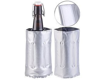 Getränkekühler: infactory 2er-Set Flaschenkühler mit Klettverschluss für Ø 65 - 80 mm