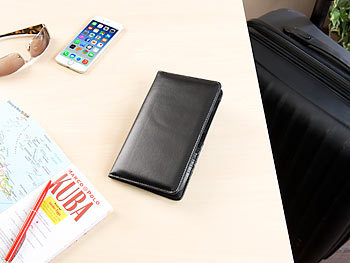 Tuscall Reisebrieftasche mit RFID Schutz Reiseorganizer Mappe Reisepass Reise-Dokumente Tasche Kreditkarten-Halter Ausweistasche Unisex-Clutch mit Reißverschluss-Fächern Flamingo 