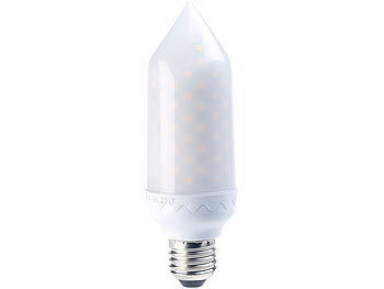 Luminea LED-Flammen-Lampe mit realistischem Flackern, E27, 5 W, 304 Lumen, A+