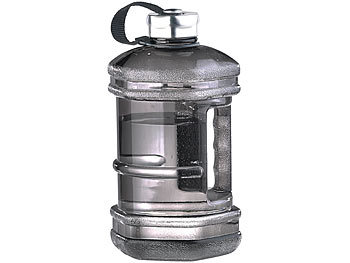 Speeron Trinkflasche mit Griff: Auslaufsichere Trinkflasche mit Tragegriff,  2,3 l, BPA-frei, schwarz (Camping-Trinkflasche)