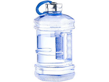 Speeron Wasserflasche: Auslaufsichere Trinkflasche mit Tragegriff, 2,3 l,  BPA-frei, blau (Große Wasserflasche)