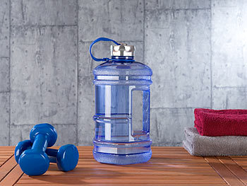 Speeron Wasserflaschen: Auslaufsichere Trinkflasche mit Tragegriff, 2,3 l,  BPA-frei, blau (Große Wasserflasche)
