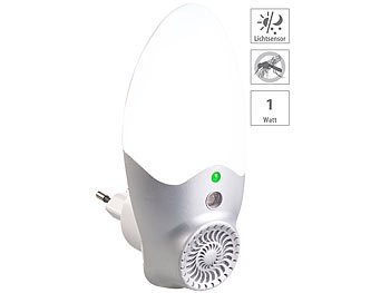 Exbuster Steckdosen-Mücken-Schreck & LED-Nachtlicht, Licht-Sensor, bis 30 m²
