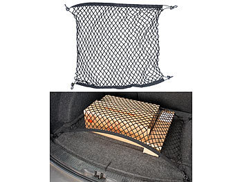 Gepäcknetz Anhängernetz Kofferraumnetz mit Spannhaken 60 x 60 cm