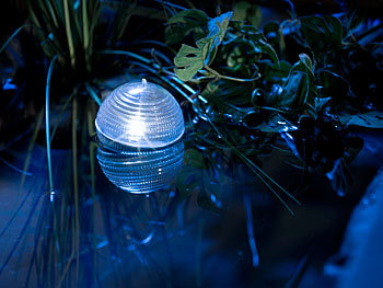 Lunartec 3er-Set Schwimmende LED-Solar-Kugelleuchten für Garten-Teich & Pool