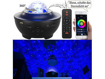 Laser Sternenlicht Projektor mit Lautsprecher, Bluetooth, WLAN & App
