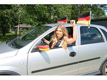 PEARL 6-teiliges Sport-Fan-Set "Deutschland" zur Kfz-Dekoration 
