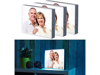 3er-Set LED-Leuchtkasten fÃ¼r Bilder auf Folie & Papier, DIN A4-Format / Bilderrahmen Foto