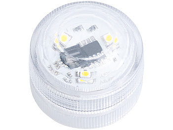 Lunartec 8er-Set Mini-LED-Unterwasser-Dekolichter, warmweiß, mit Fernbedienung