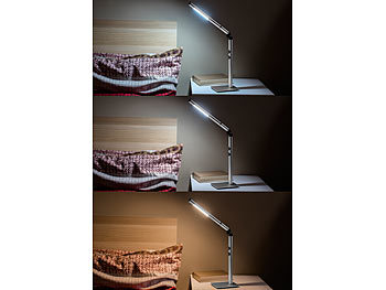 Lunartec LED-Akku-Schreibtischlampe, 4 Lichtfarben, dimmbar, 7 Watt, 300 Lumen