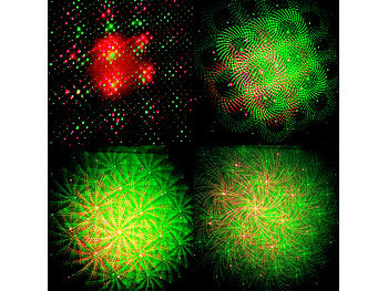 Lunartec Indoor-Laser-Projektor, Sternenmeer-Effekt, Sound-Steuerung, grün/rot
