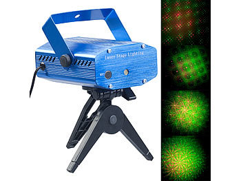 Lunartec Lichtorgel: Indoor-Laser-Projektor, Sternenmeer-Effekt,  Sound-Steuerung, grün/rot (Discolaser)