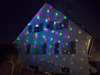 Lunartec RGB-Laserprojektor mit Sternen-Lichteffekt & Fernbedienung, IP65/IP44