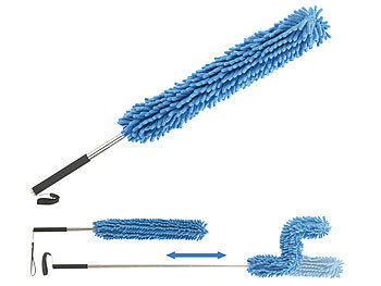 Spolverino Telescopico ZOFUN In Acciaio Inox Da 1,2 A 2,5 Metri - Set Con Asta E 5 Panni In Microfibra Lavabili