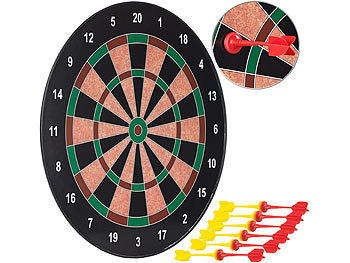 Dartspiel: Playtastic Magnetische Dartscheibe mit 12 Pfeilen, je 6x gelb und rot, Ø 40cm