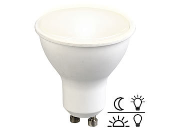 Sparlampe: Luminea LED-Spot GU10 mit Lichtsensor, warmweiß 3000 K, 5 Watt, 300 Lumen