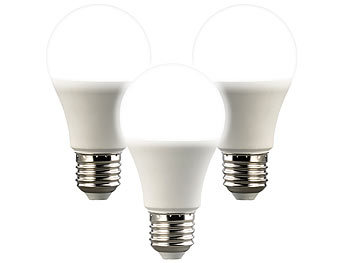Luminea 3er-Set LED-Lampe, Bewegungs-/Lichtsensor, 806 lm, E27, tageslichtweiß