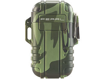PEARL Elektronisches Feuerzeug mit doppeltem Lichtbogen, Akku, IP56, grün